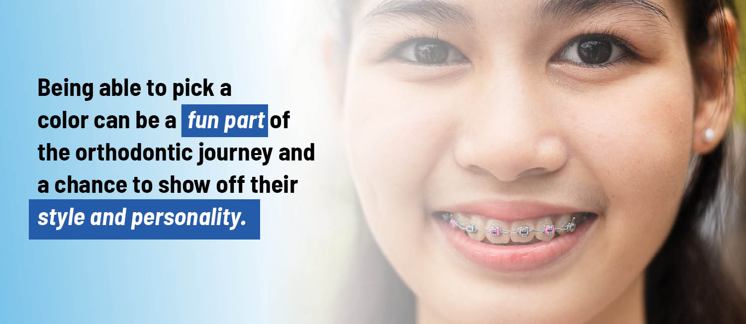 Call out about picking braces with an image of a teen in braces.