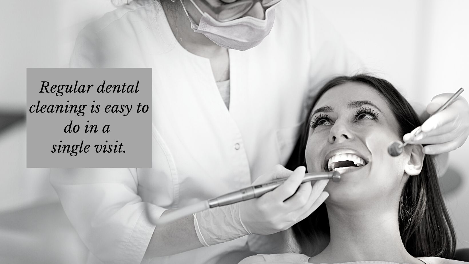 dentist gently cleaning a patient's teeth